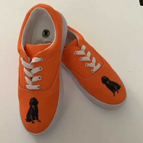 Animal Rescue Orange Slip-On Shoes Spaniel Print Size 7,5 - Picture 3 of 8